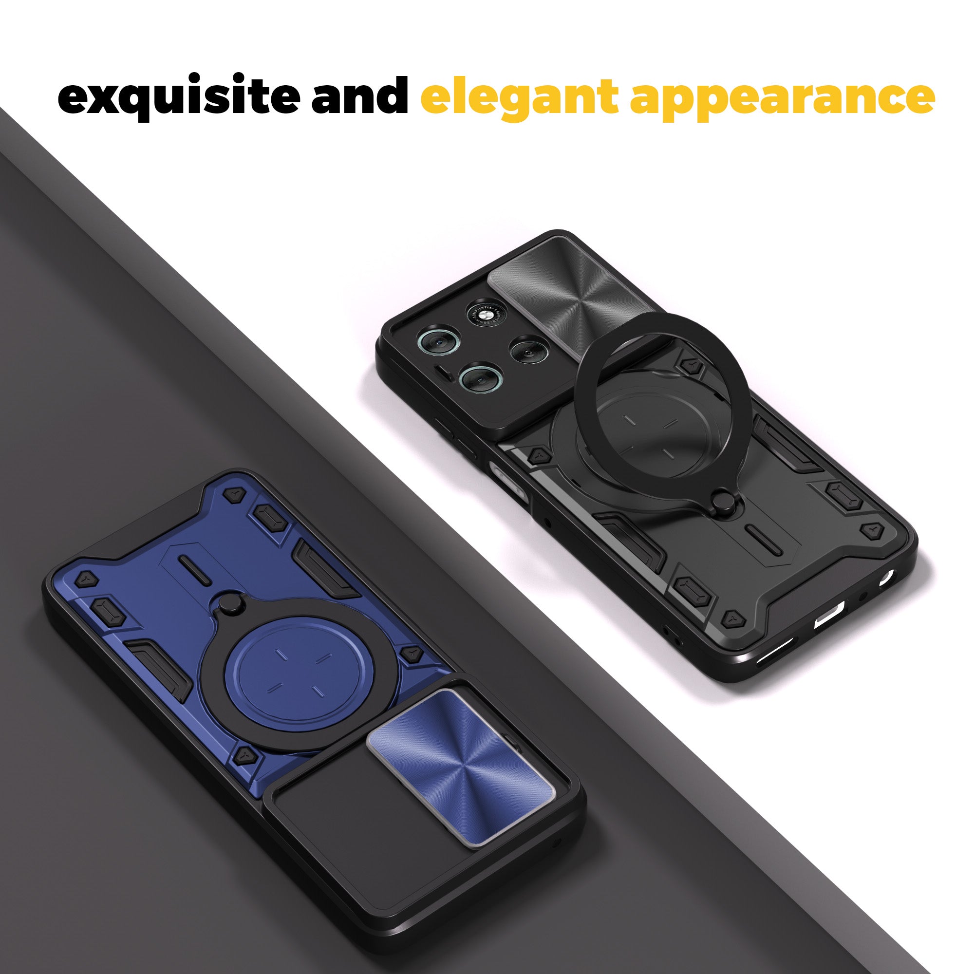 Motorola Moto G86 5G Ring Kickstand Case w/ Camera Cover [Rose Gold]