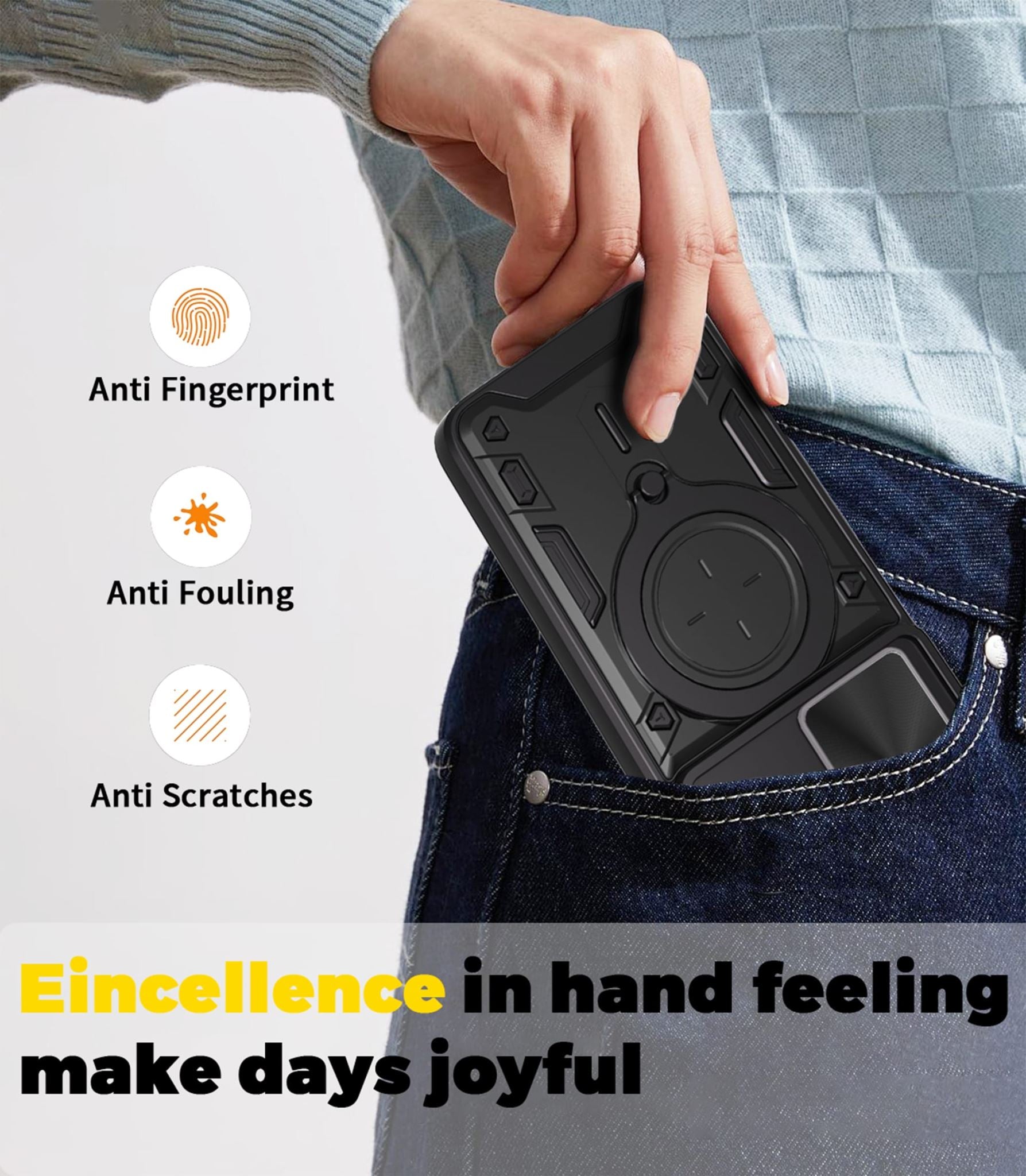 Motorola Moto G86 5G Ring Kickstand Case w/ Camera Cover [Navy]
