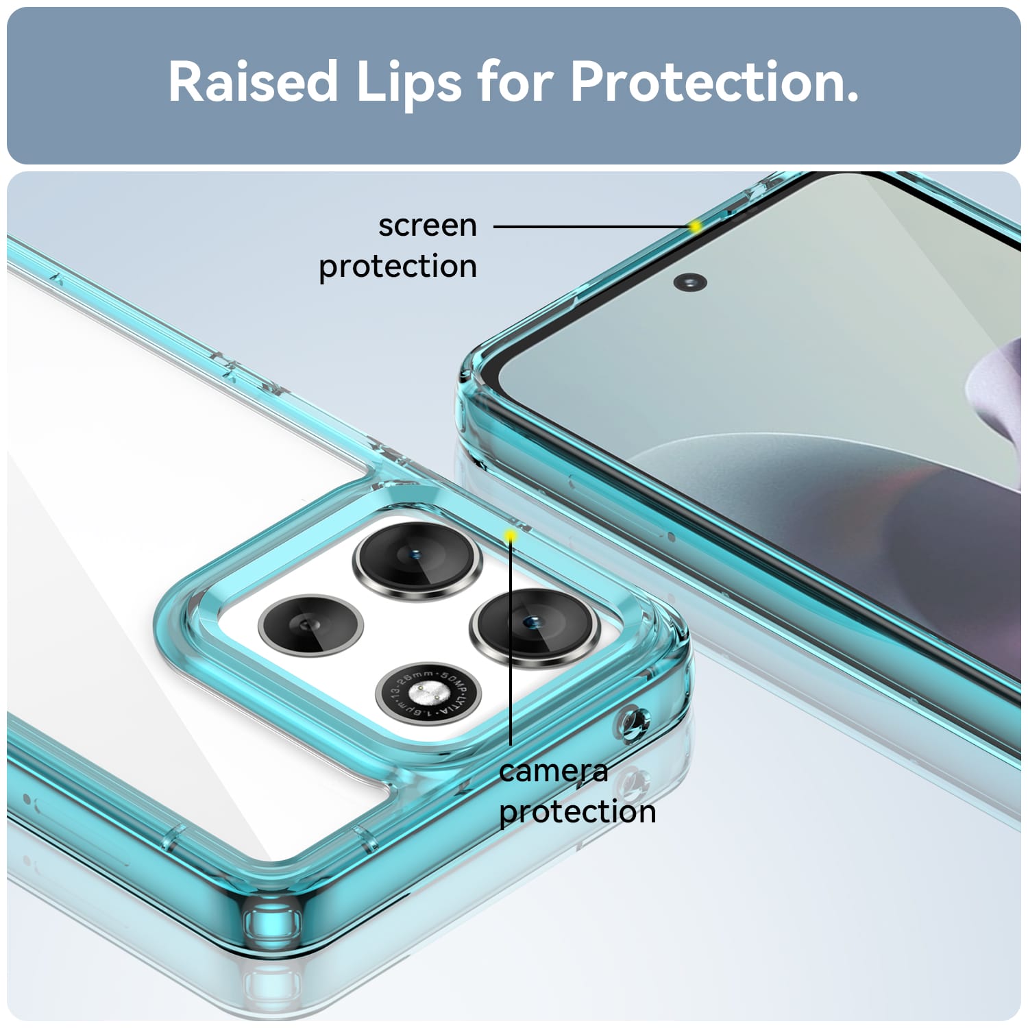 Motorola Moto A56 5G Soft TPU Bumper Case [Clear Blue]