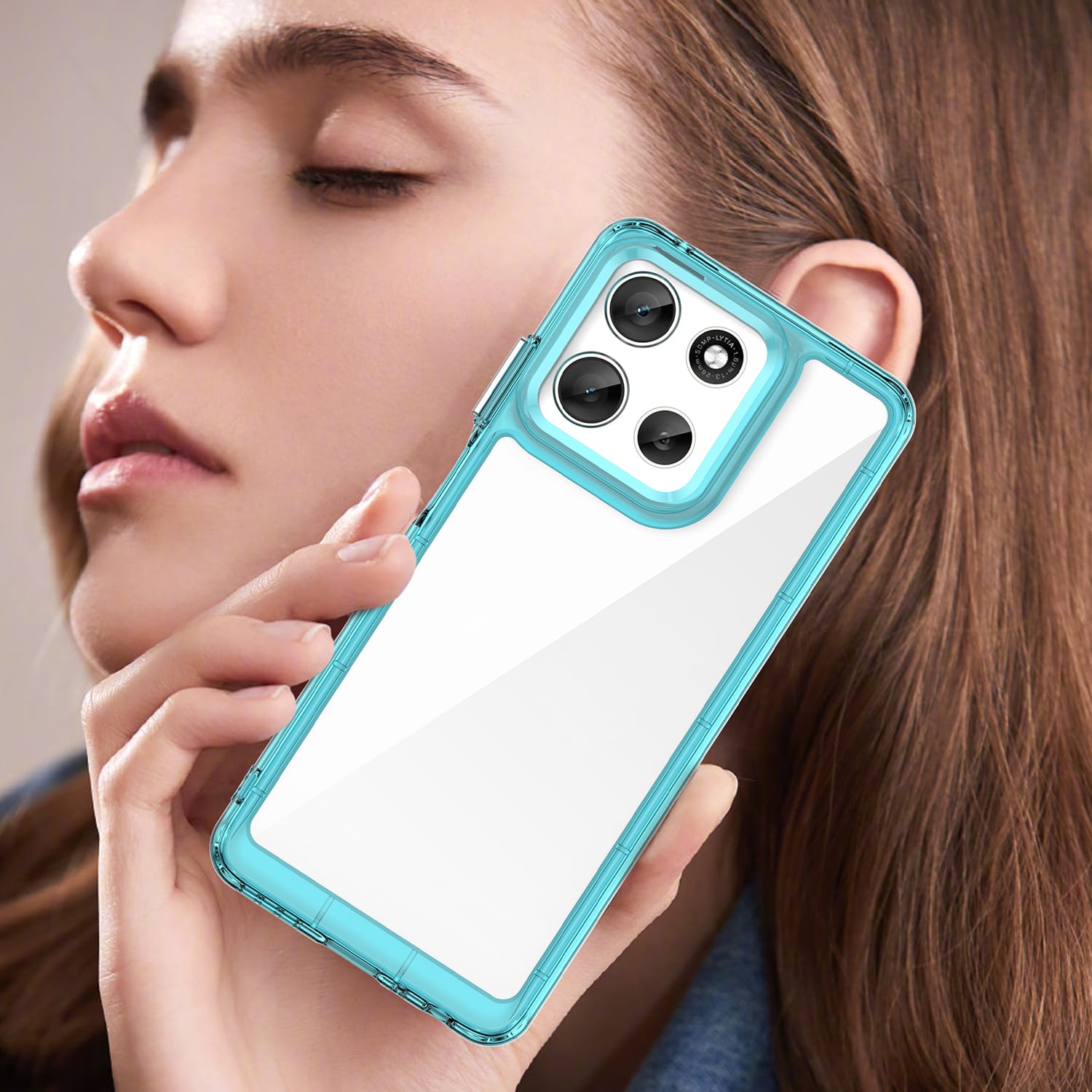Motorola Moto A56 5G Soft TPU Bumper Case [Clear Blue]