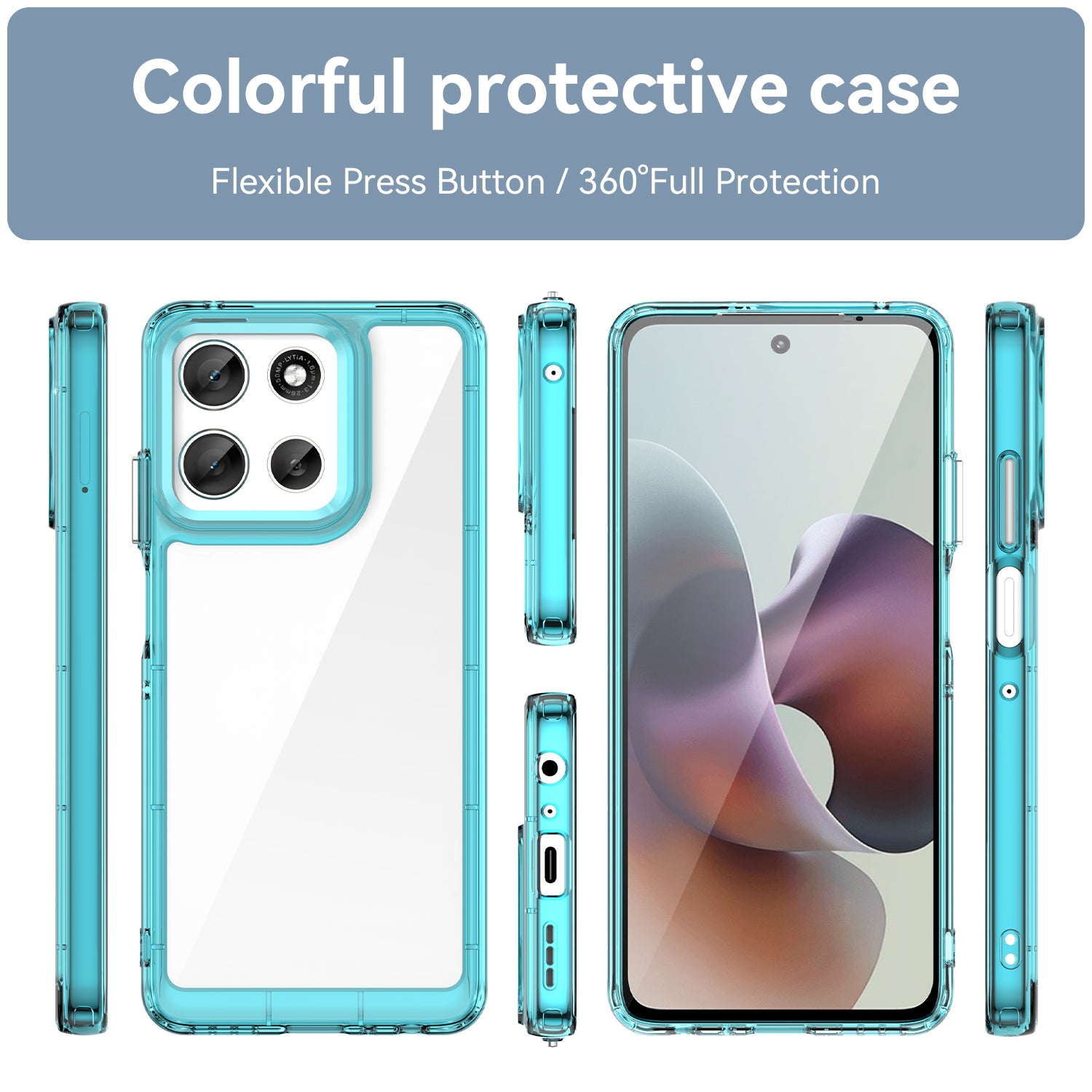 Motorola Moto A56 5G Soft TPU Bumper Case [Clear Blue]