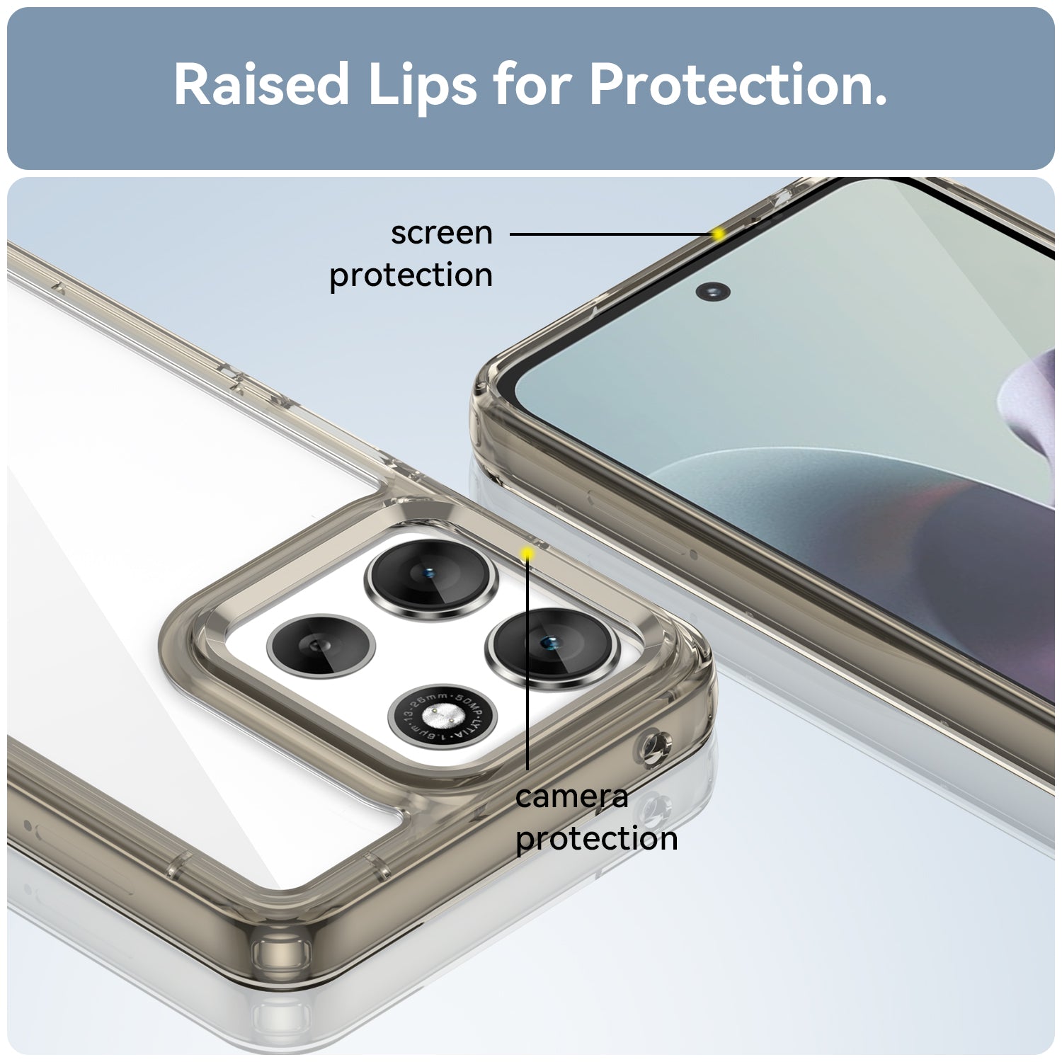 Motorola Moto A56 5G Soft TPU Bumper Case [Clear Grey]