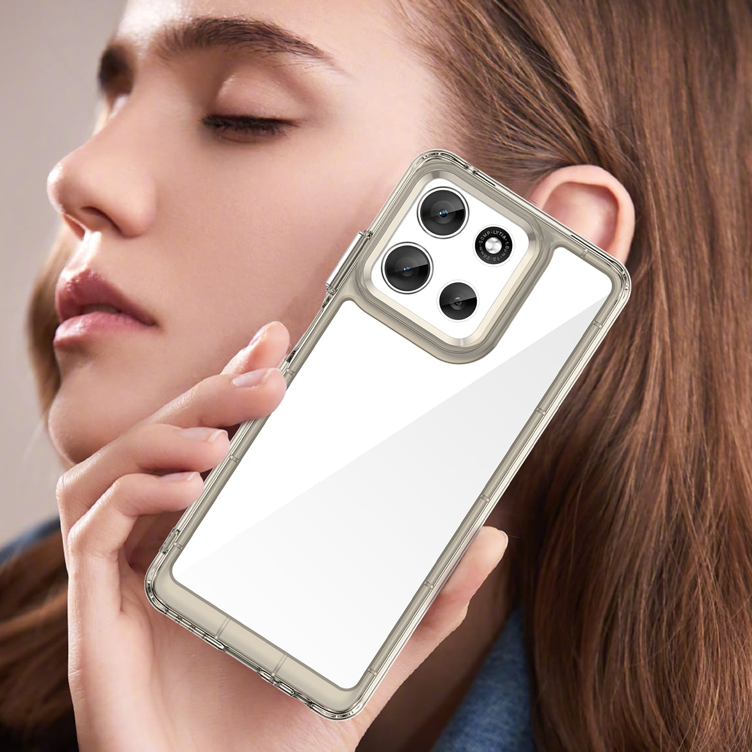 Motorola Moto A56 5G Soft TPU Bumper Case [Clear Grey]