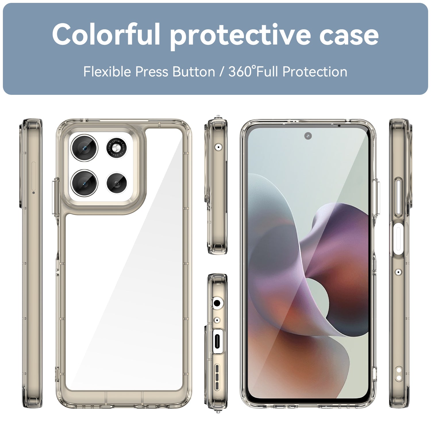 Motorola Moto A56 5G Soft TPU Bumper Case [Clear Grey]