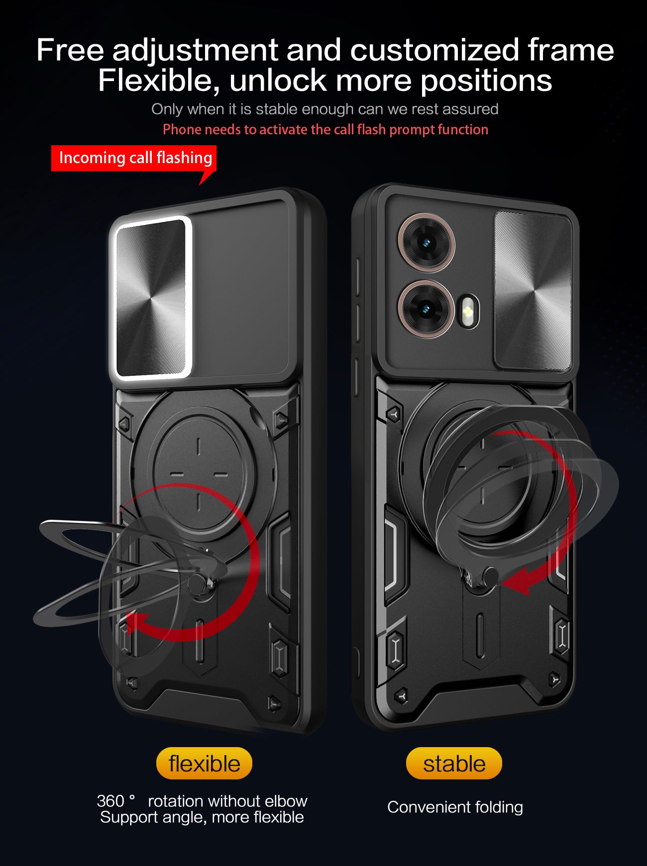 Motorola Moto G85 Ring Kickstand Case w/ Camera Cover [Purple]