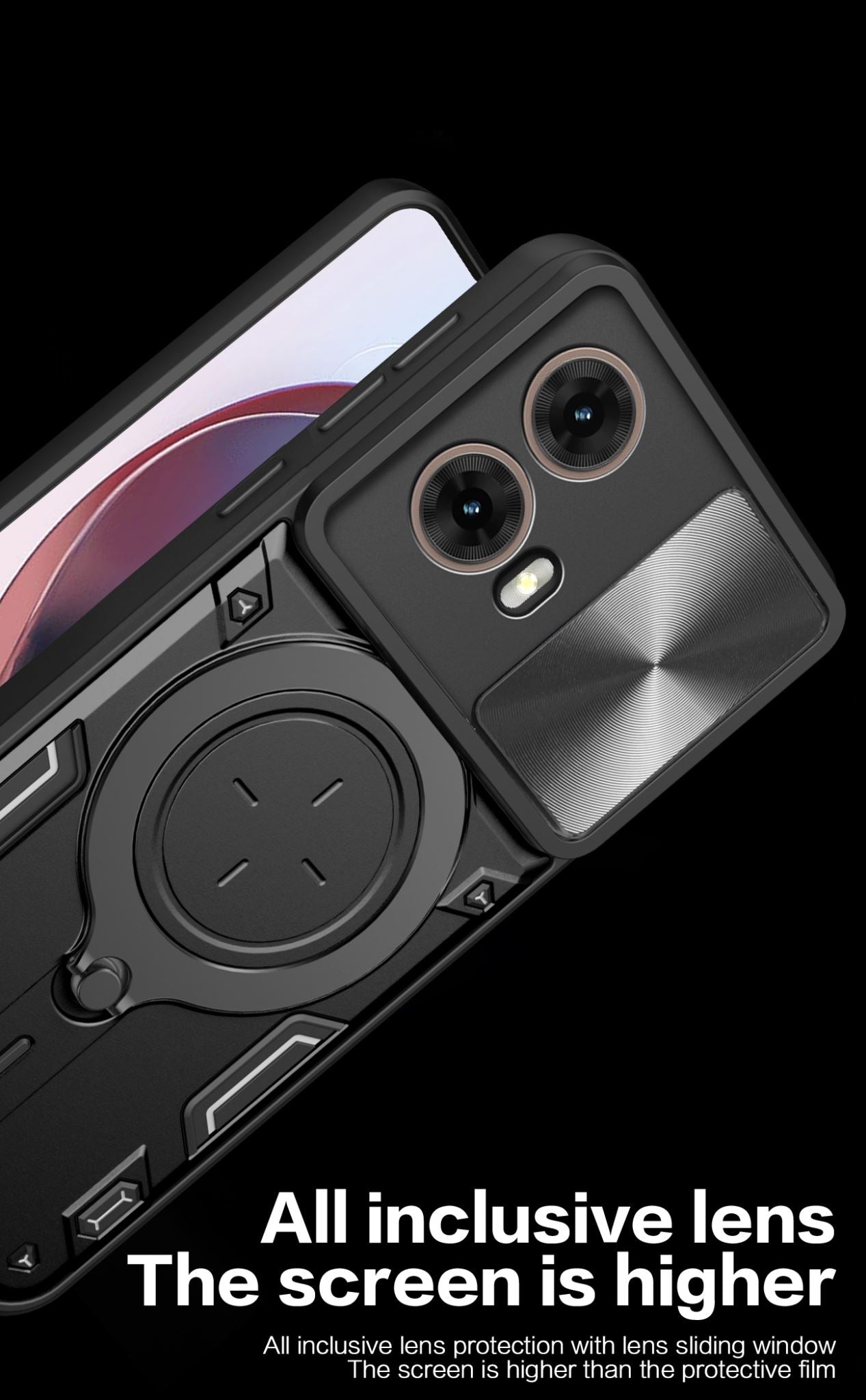 Motorola Moto G85 Ring Kickstand Case w/ Camera Cover [Purple]