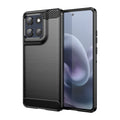 Moto G86 5G Carbon Fibre TPU Case Slim Shockproof Cover Black - Black
