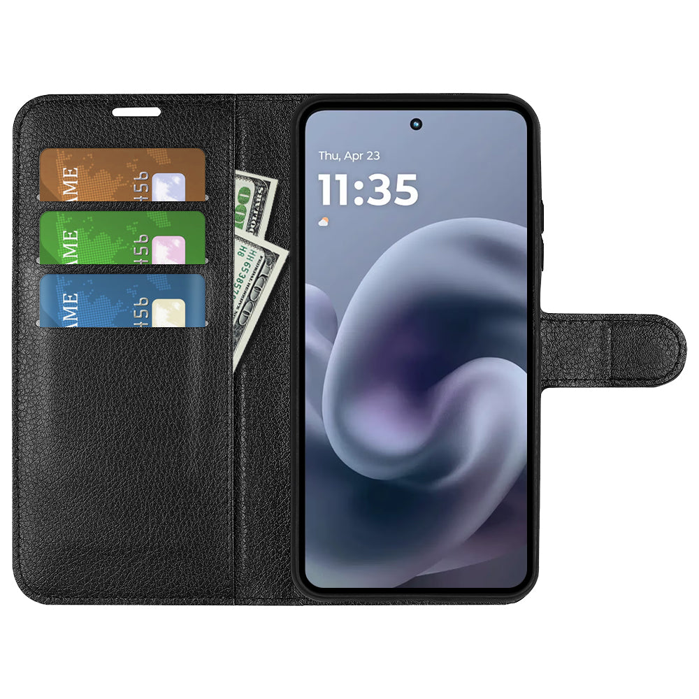 Moto G86 5G PU Wallet Case [Black]