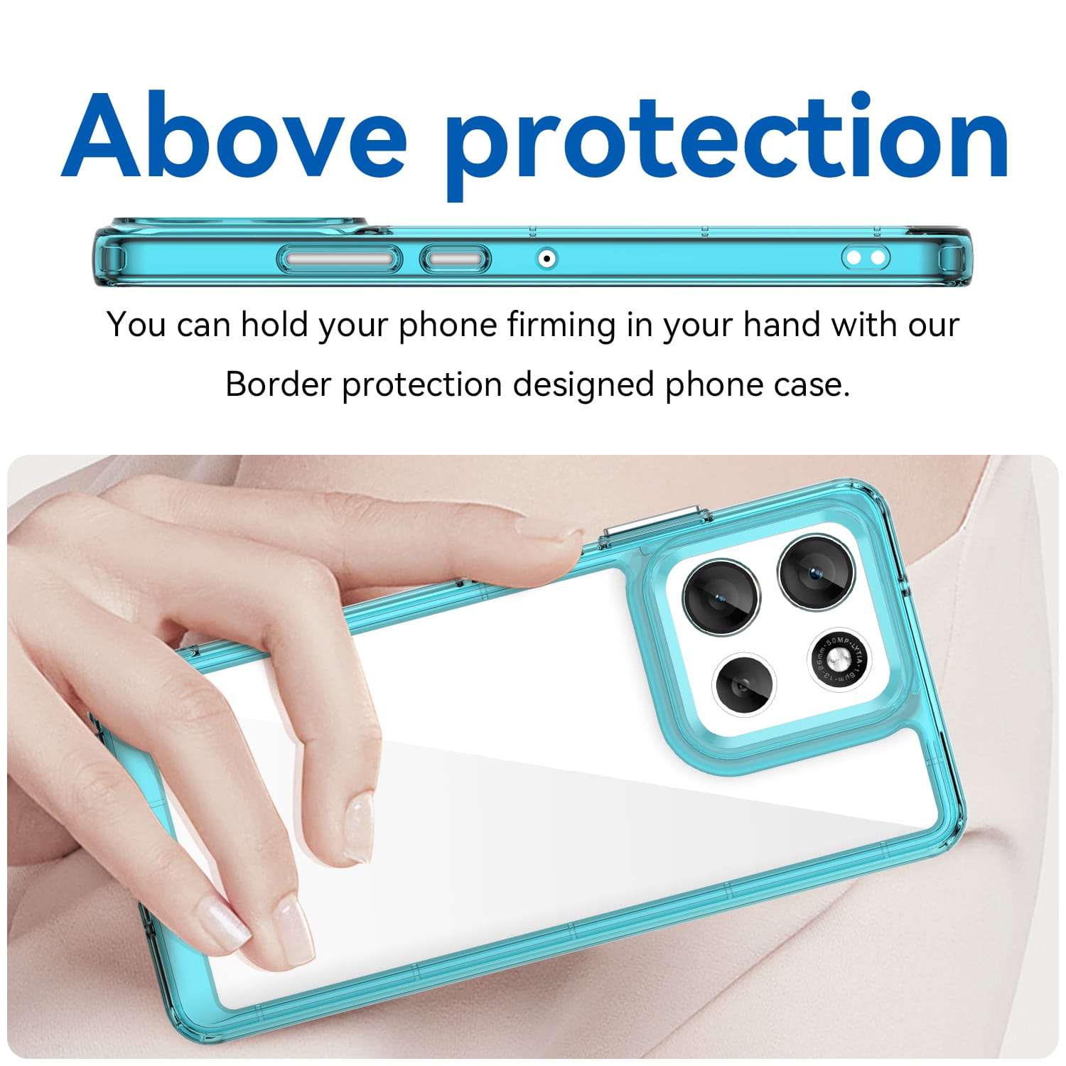Motorola Moto A86 5G Soft TPU Bumper Case [Clear Blue]