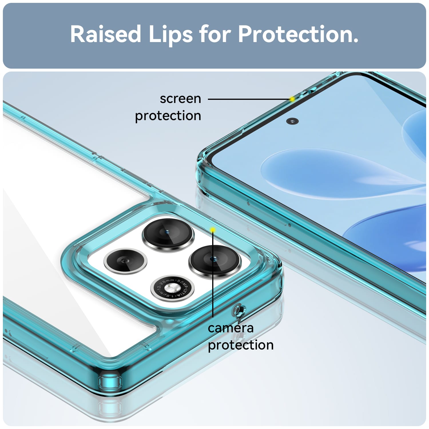 Motorola Moto A86 5G Soft TPU Bumper Case [Clear Blue]