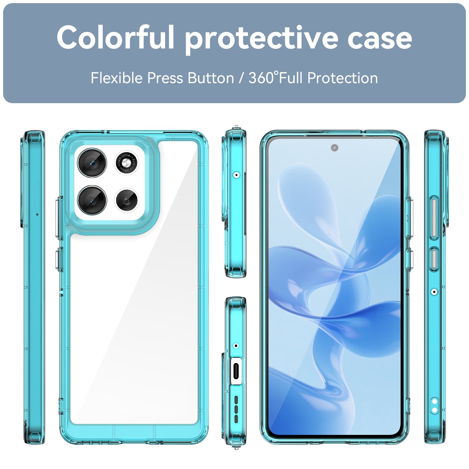 Motorola Moto A86 5G Soft TPU Bumper Case [Clear Blue]