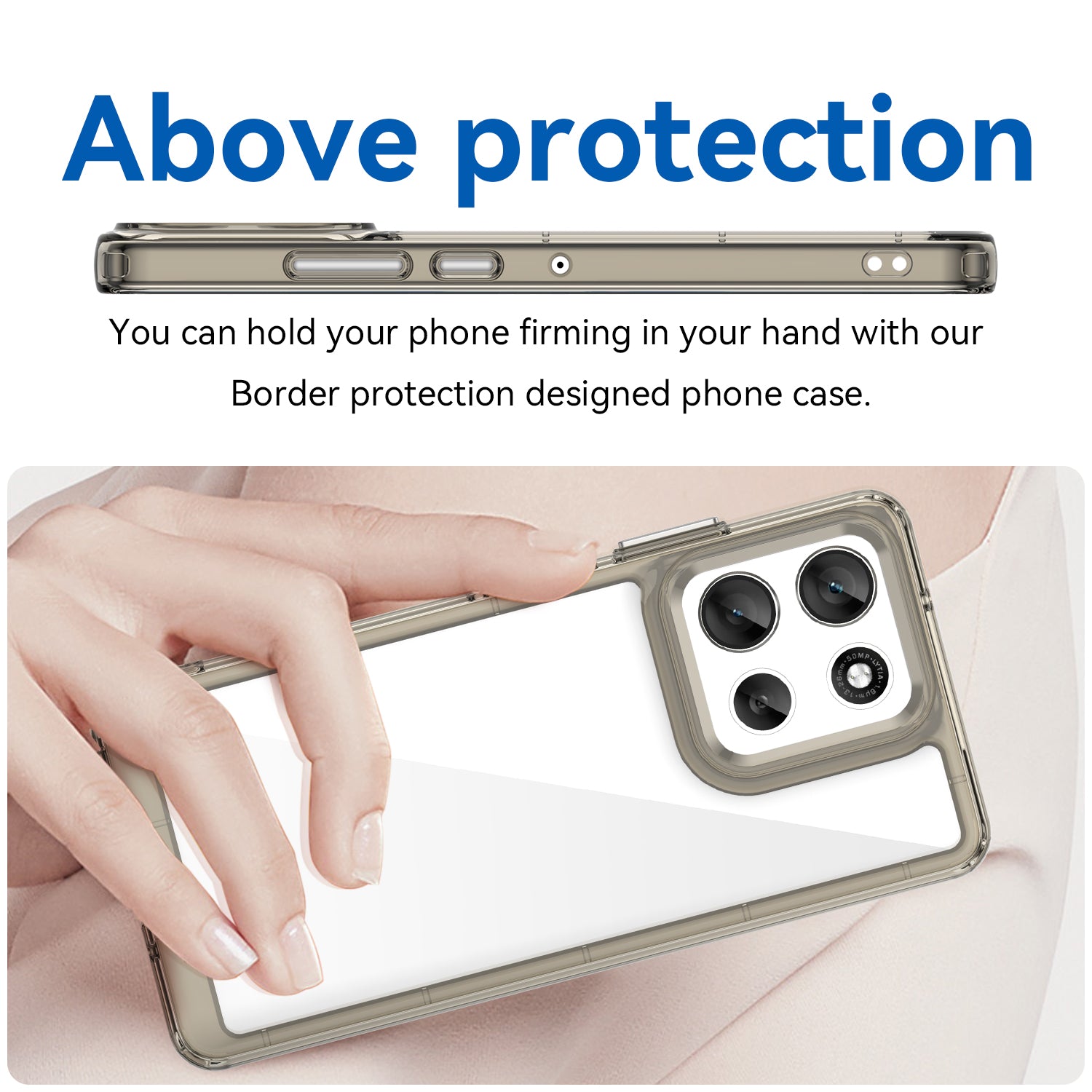 Motorola Moto A86 5G Soft TPU Bumper Case [Clear Grey]
