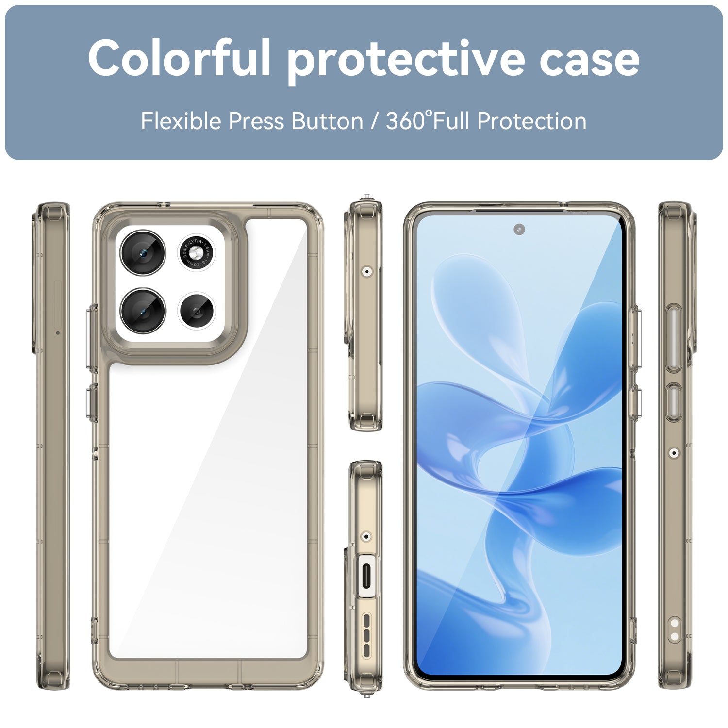 Motorola Moto A86 5G Soft TPU Bumper Case [Clear Grey]