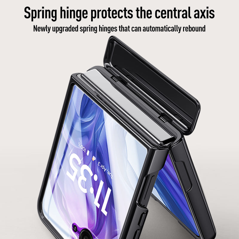 Icebreaker Clear Electroplated Hinge Case for Motorola Razr 50 Ultra with Tempered Glass [Black]