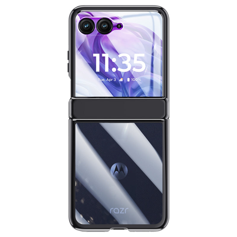 Icebreaker Clear Electroplated Hinge Case for Motorola Razr 50 Ultra with Tempered Glass [Gold]