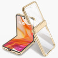 Icebreaker Clear Electroplated Hinge Case for Motorola Razr 50 Ultra with Tempered Glass [Gold] - Gold
