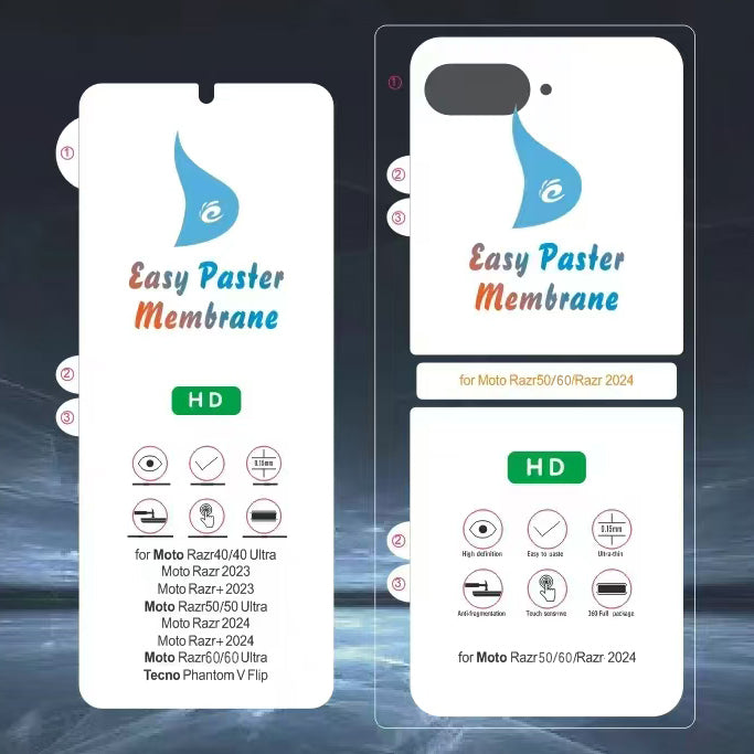 Motorola Razr 60 Hydrogel Screen Protector (Whole Sets)