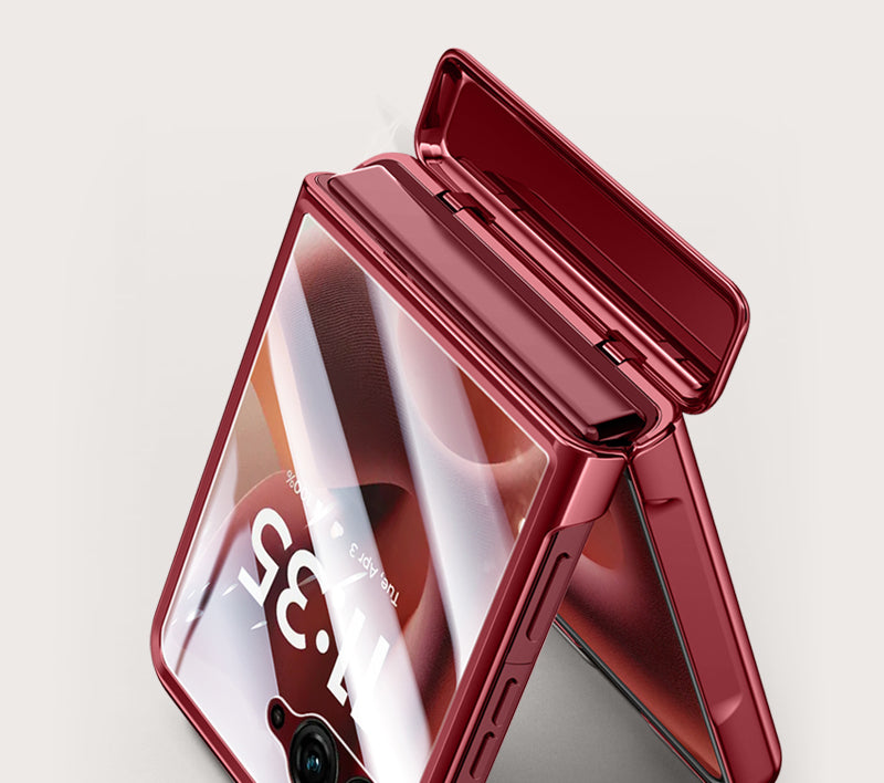 Icebreaker Clear Electroplated Hinge Case for Motorola Razr 60 Ultra with Tempered Glass [Silver]