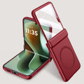 Motorola Razr 70 Ultra / 60 Ultra Magnetic Skin-Feel Case - Hinge Shield with Built-in Glass [Red] - Red