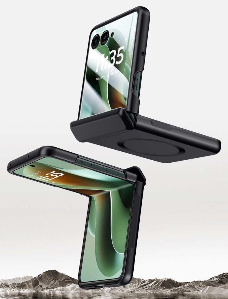 Motorola Razr 70 Ultra / 60 Ultra Magnetic Skin-Feel Case - Hinge Shield with Built-in Glass [Green]