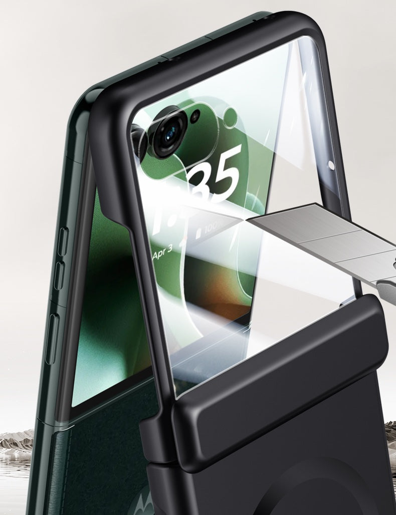 Motorola Razr 70 Ultra / 60 Ultra Magnetic Skin-Feel Case - Hinge Shield with Built-in Glass [Green]