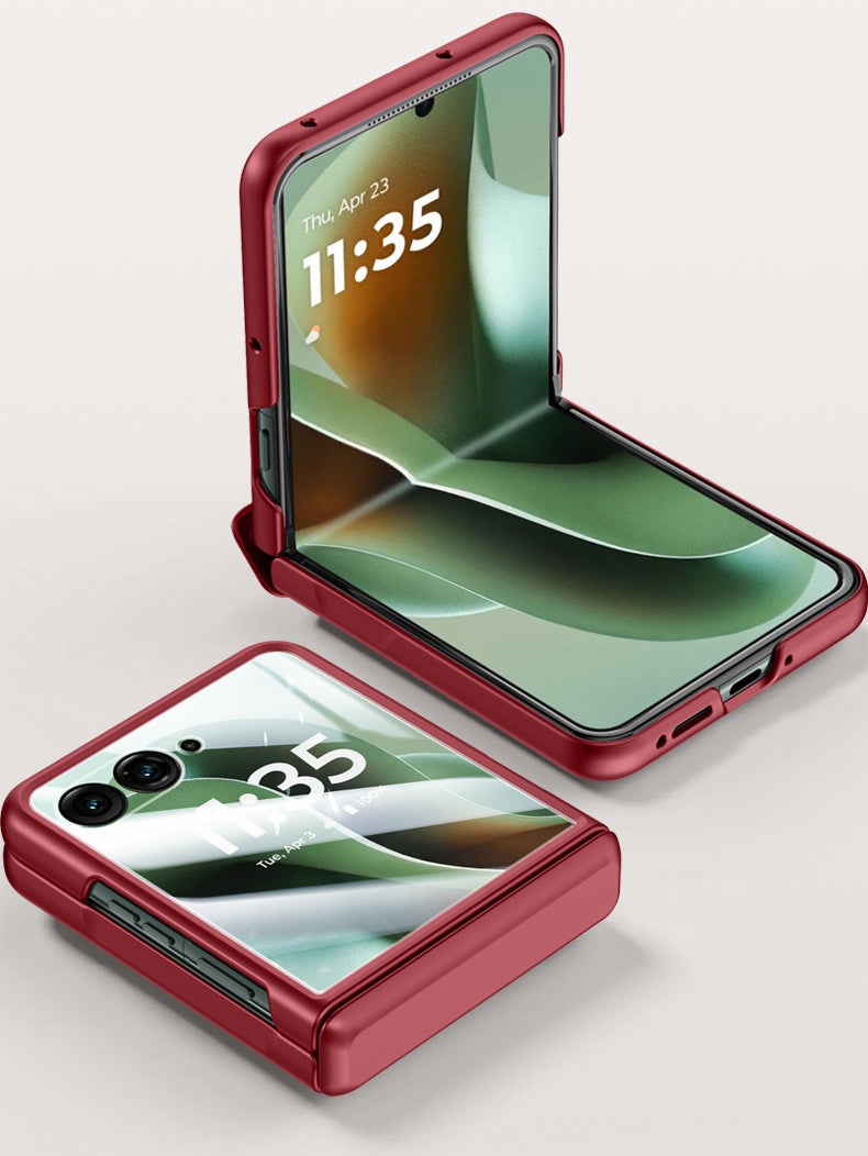 Motorola Razr 70 Ultra / 60 Ultra Magnetic Skin-Feel Case - Hinge Shield with Built-in Glass [Green]