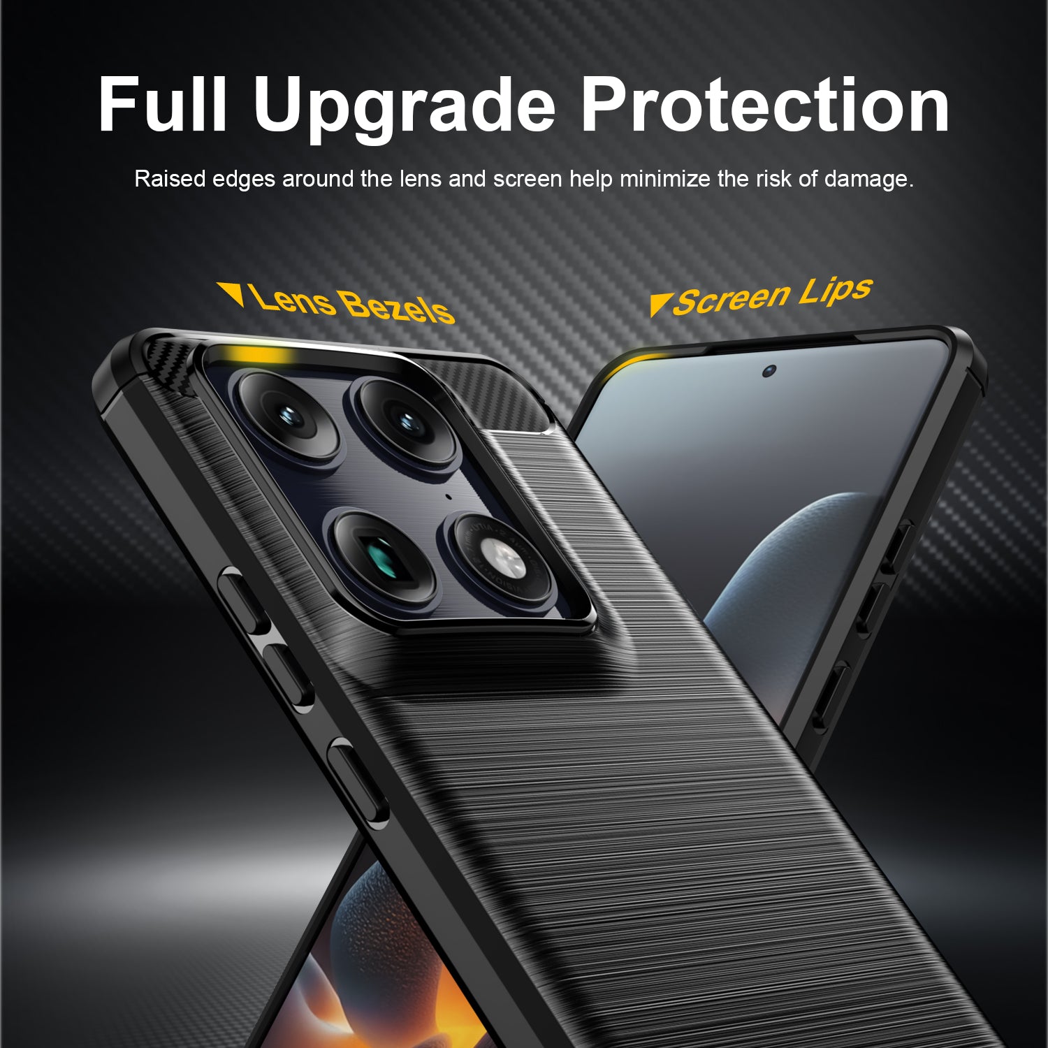 Motorola Signature Carbon Fibre TPU Case Slim Shockproof Cover Black