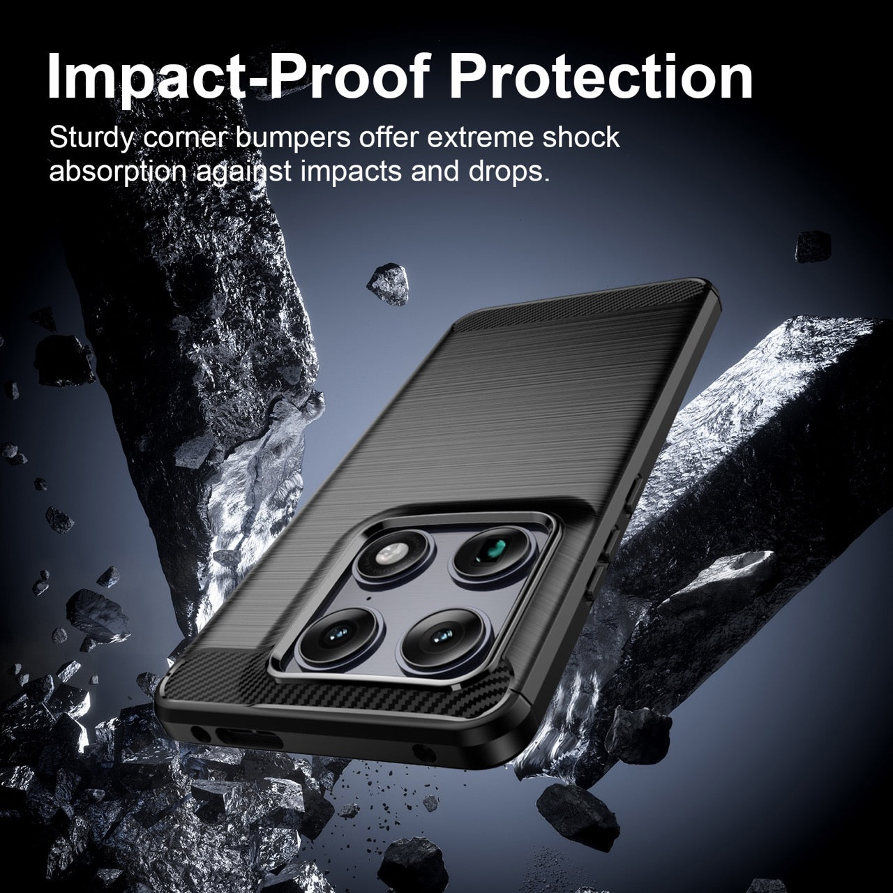 Motorola Signature Carbon Fibre TPU Case Slim Shockproof Cover Black