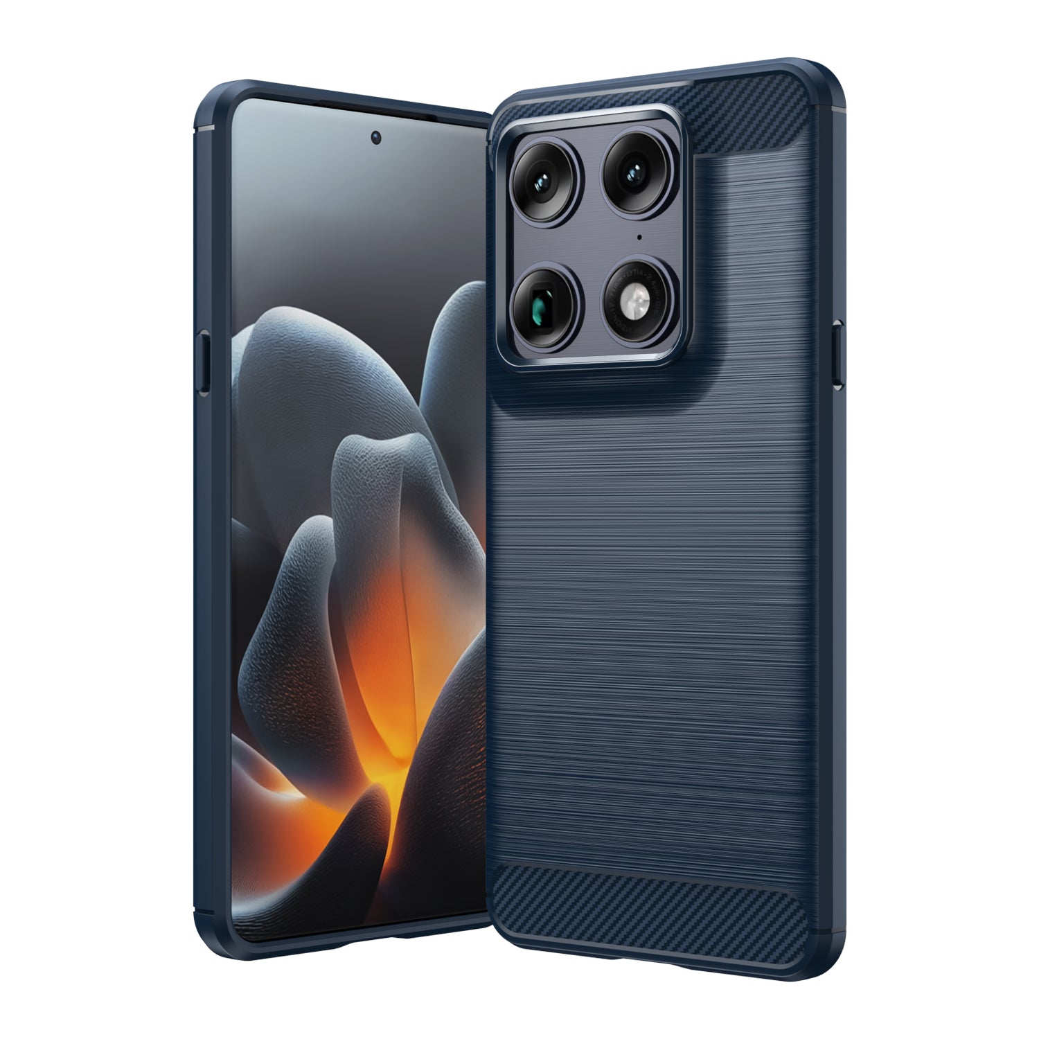 Motorola Signature Carbon Fibre TPU Case Slim Shockproof Cover Navy