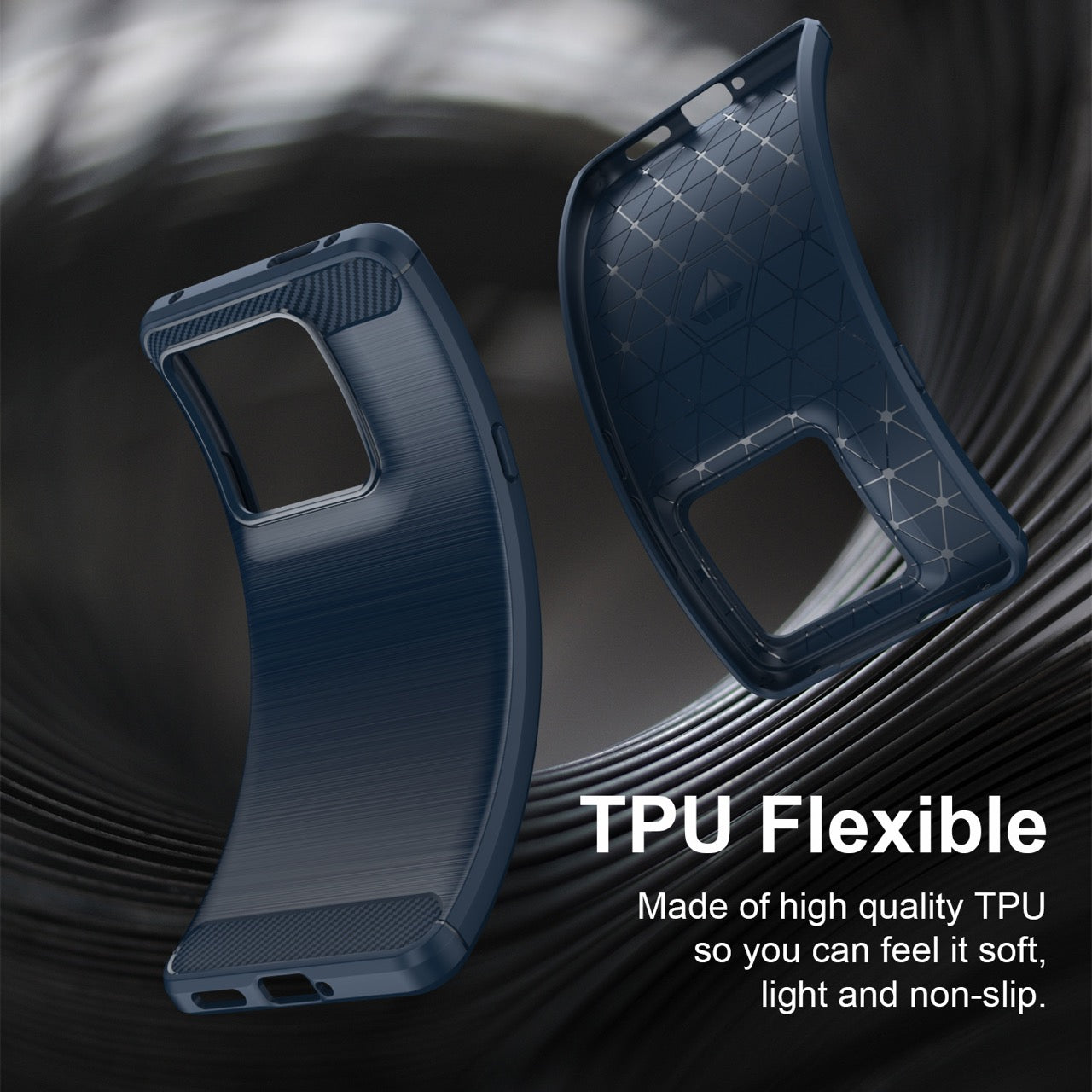 Motorola Signature Carbon Fibre TPU Case Slim Shockproof Cover Navy