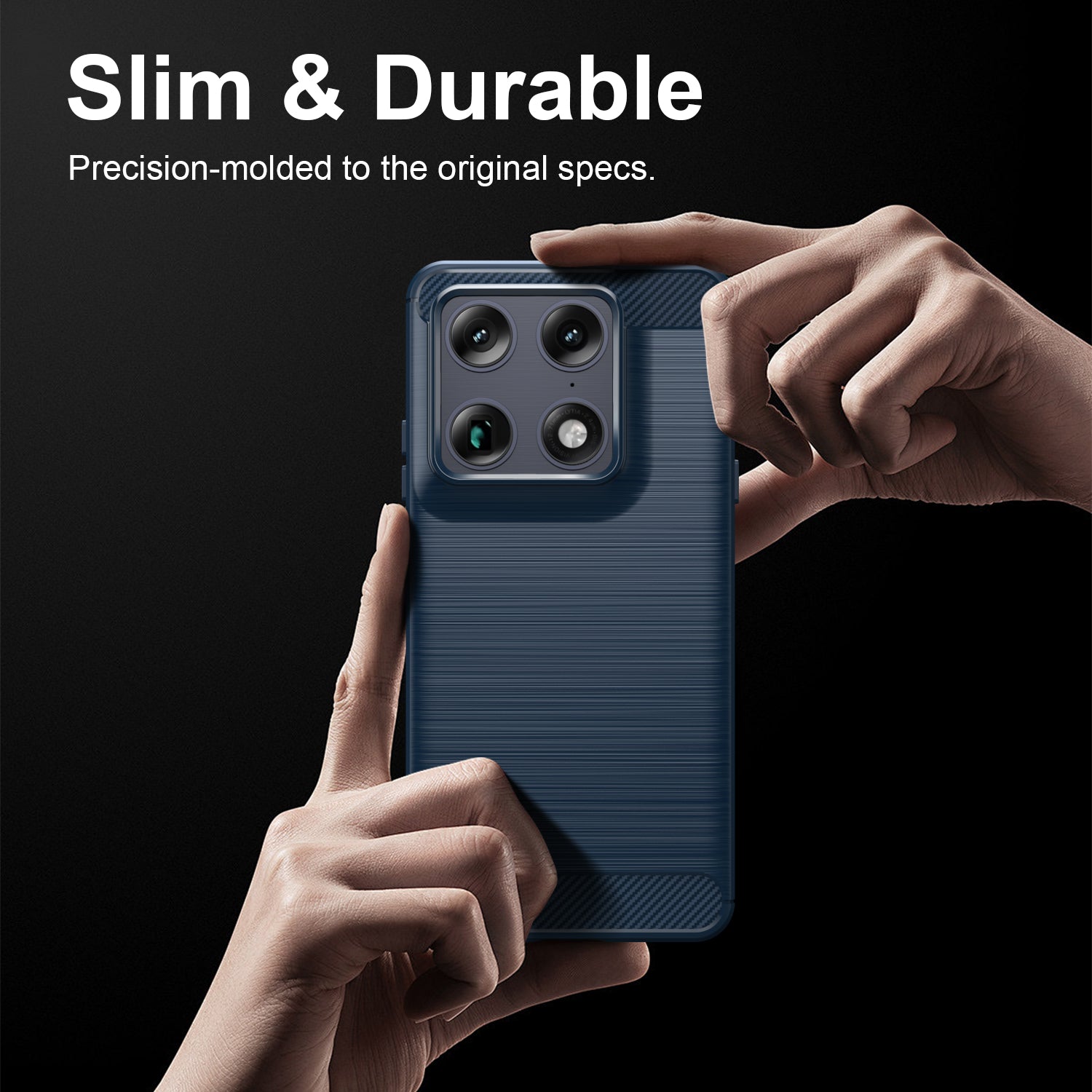 Motorola Signature Carbon Fibre TPU Case Slim Shockproof Cover Navy
