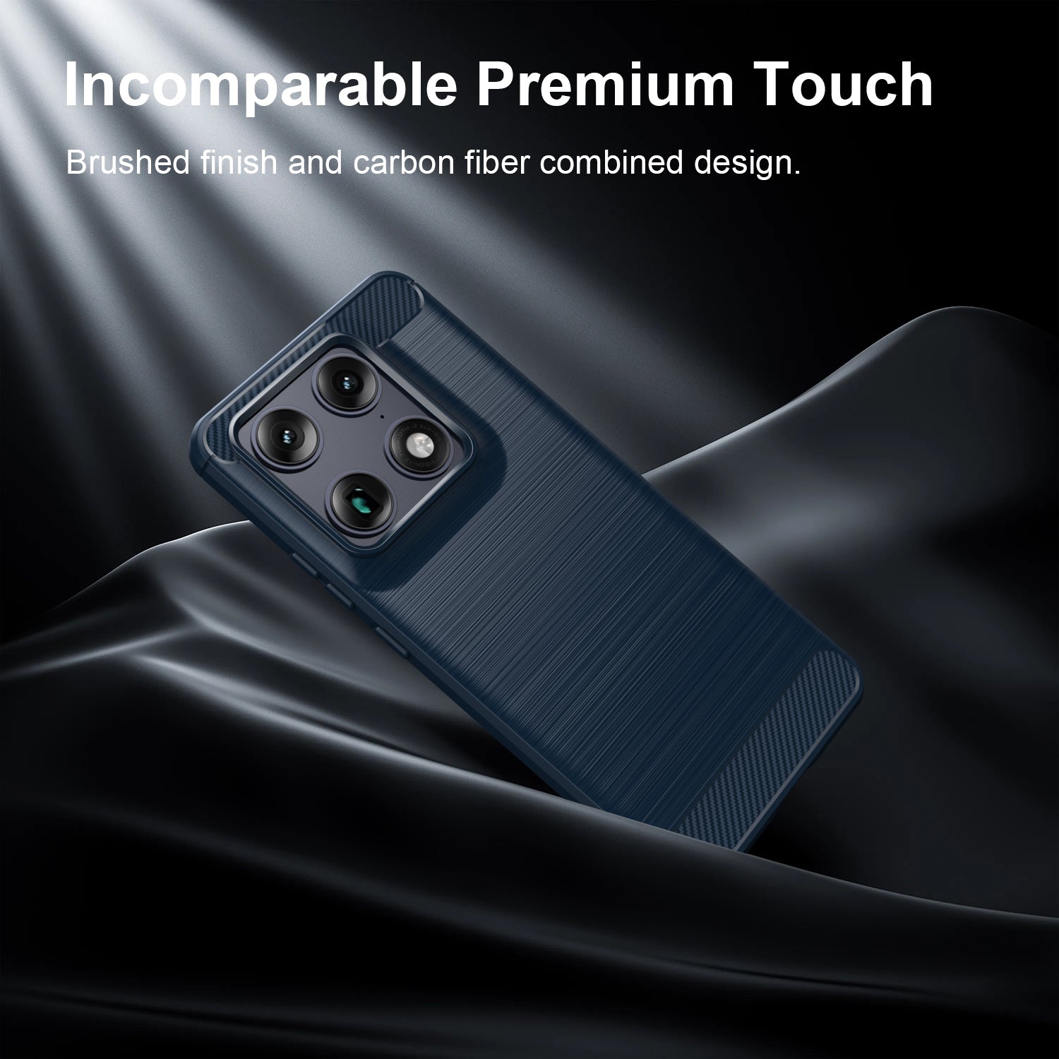 Motorola Signature Carbon Fibre TPU Case Slim Shockproof Cover Navy