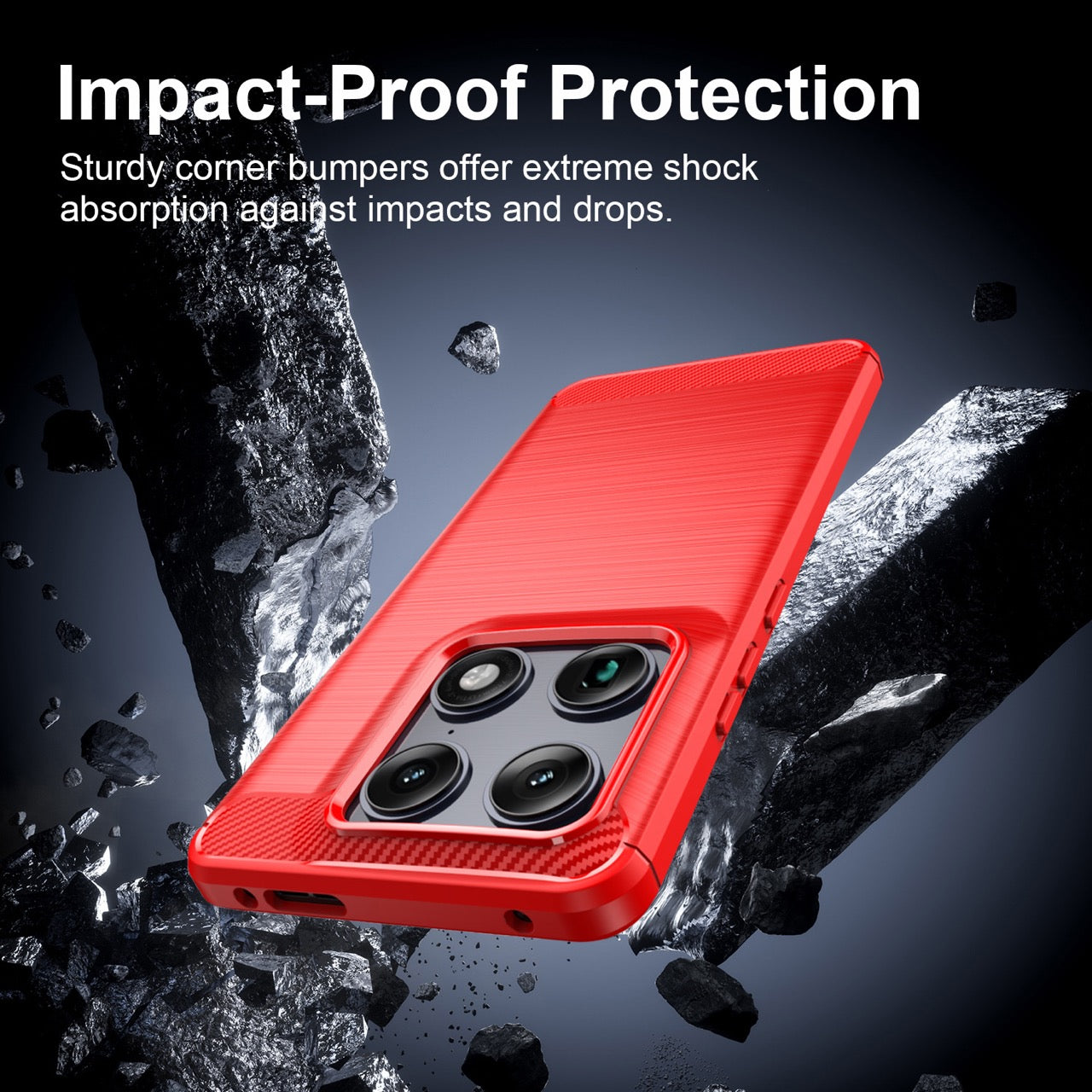 Motorola Signature Carbon Fibre TPU Case Slim Shockproof Cover Red