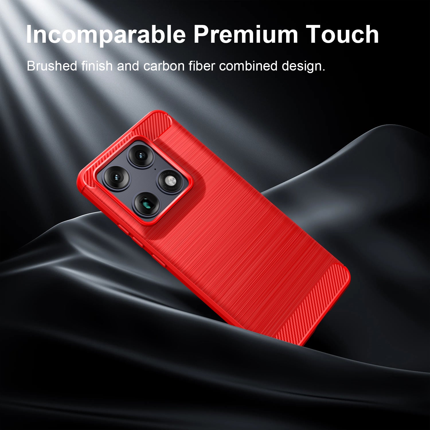 Motorola Signature Carbon Fibre TPU Case Slim Shockproof Cover Red
