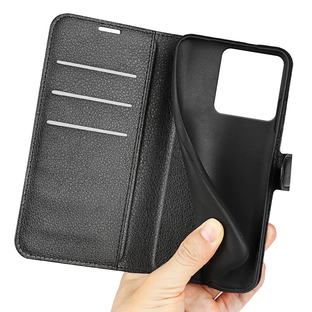 Wallet Case for Motorola Signature – PU Leather Flip Cover with Card Holder & Stand [Black]