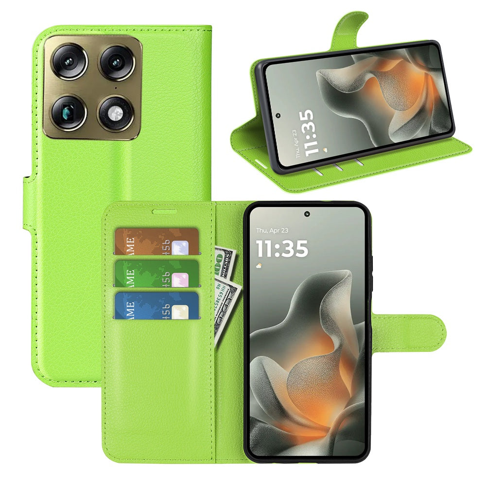 Wallet Case for Motorola Signature – PU Leather Flip Cover with Card Holder & Stand [Green]