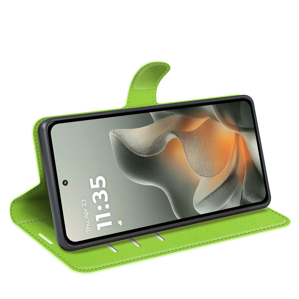 Wallet Case for Motorola Signature – PU Leather Flip Cover with Card Holder & Stand [Green]