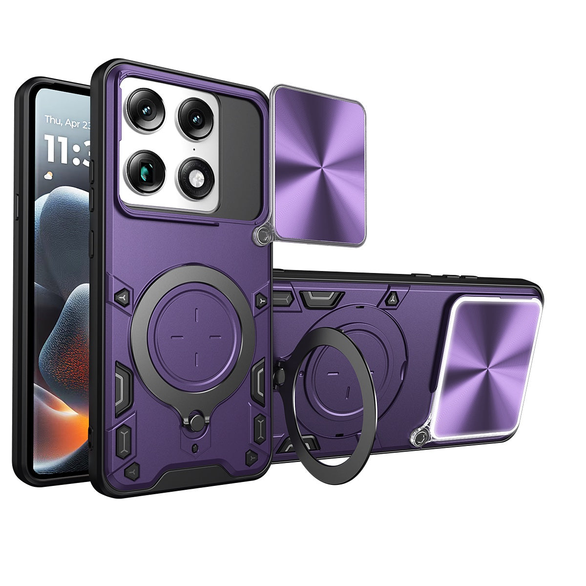 Motorola Signature Ring Kickstand Case w/ Camera Cover [Purple]