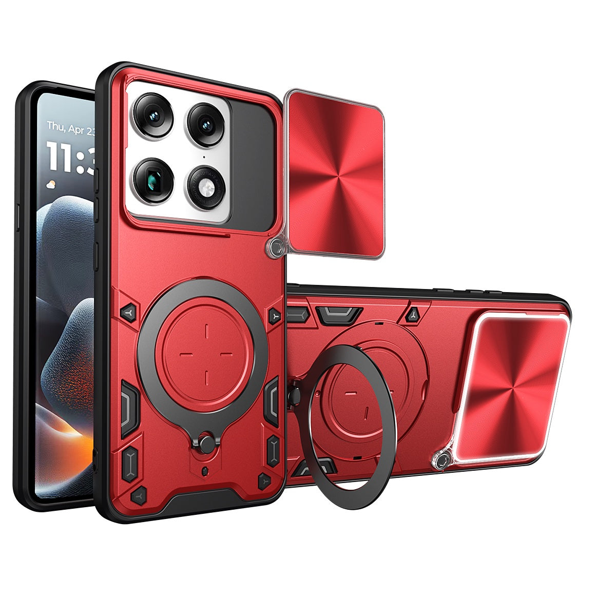 Motorola Signature Ring Kickstand Case w/ Camera Cover [Red]