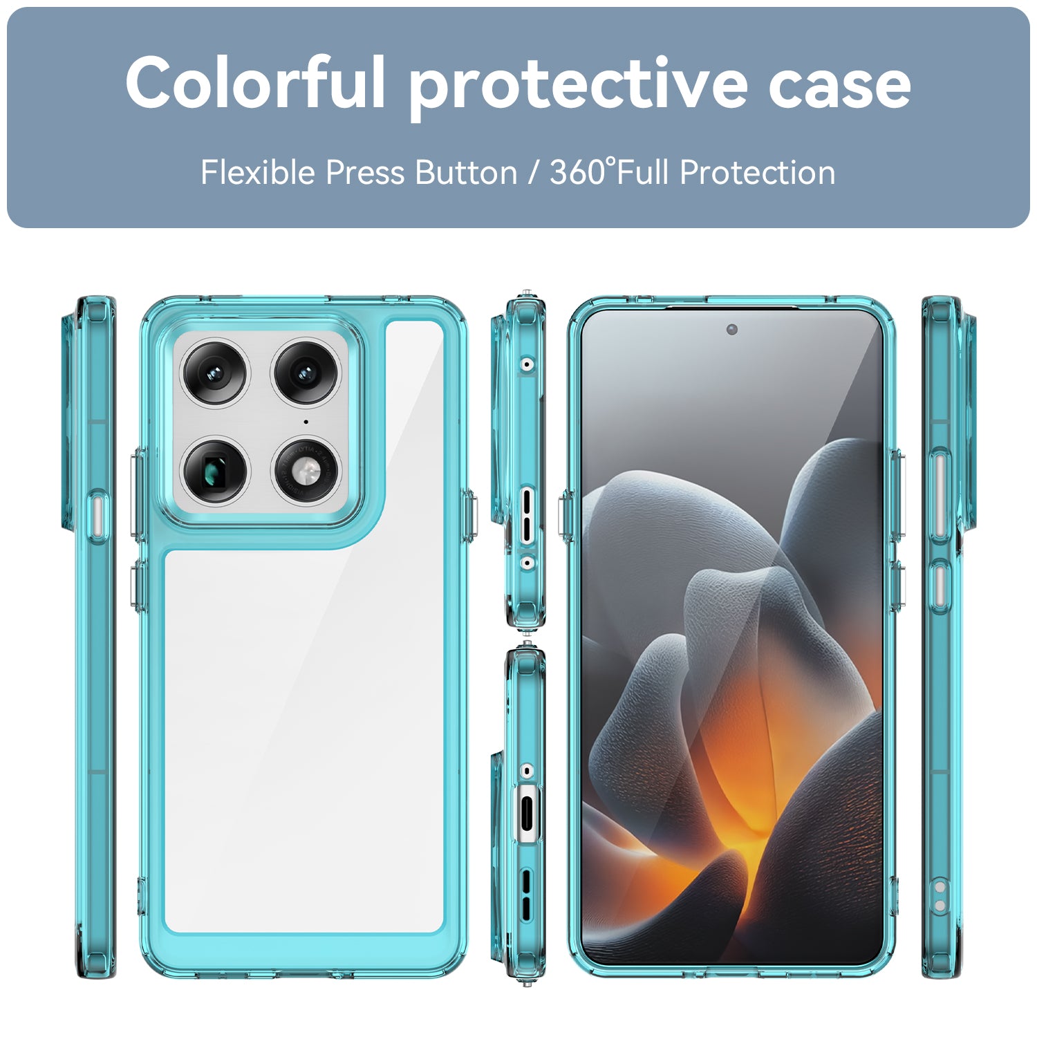 Motorola Signature Soft TPU Bumper Shockproof Cover Case [Clear Blue]