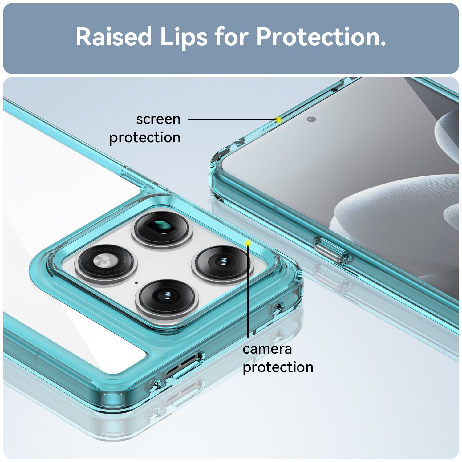 Motorola Signature Soft TPU Bumper Shockproof Cover Case [Clear Blue]