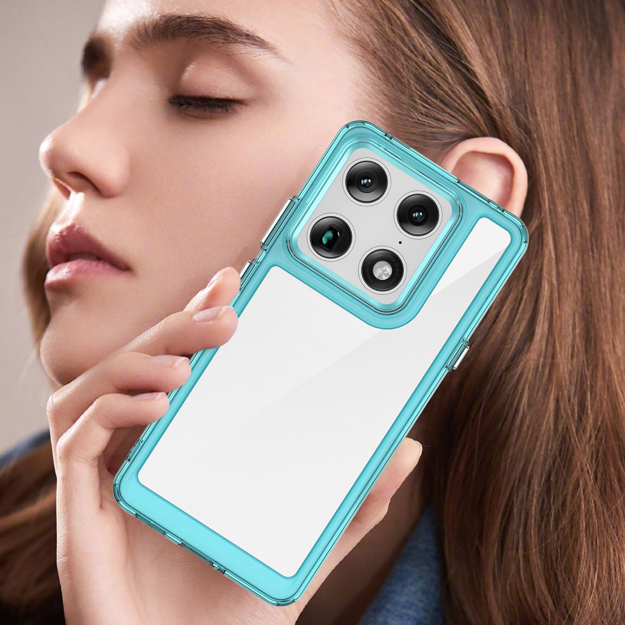Motorola Signature Soft TPU Bumper Shockproof Cover Case [Clear Blue]