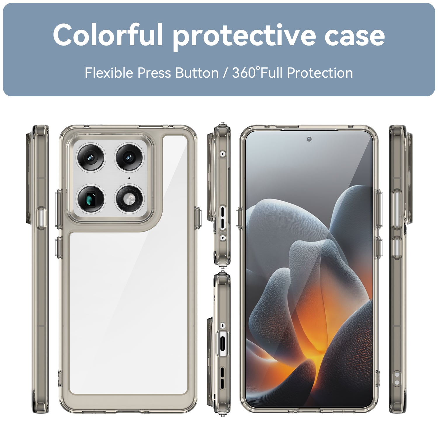 Motorola Signature Soft TPU Bumper Shockproof Cover Case [Clear Grey]