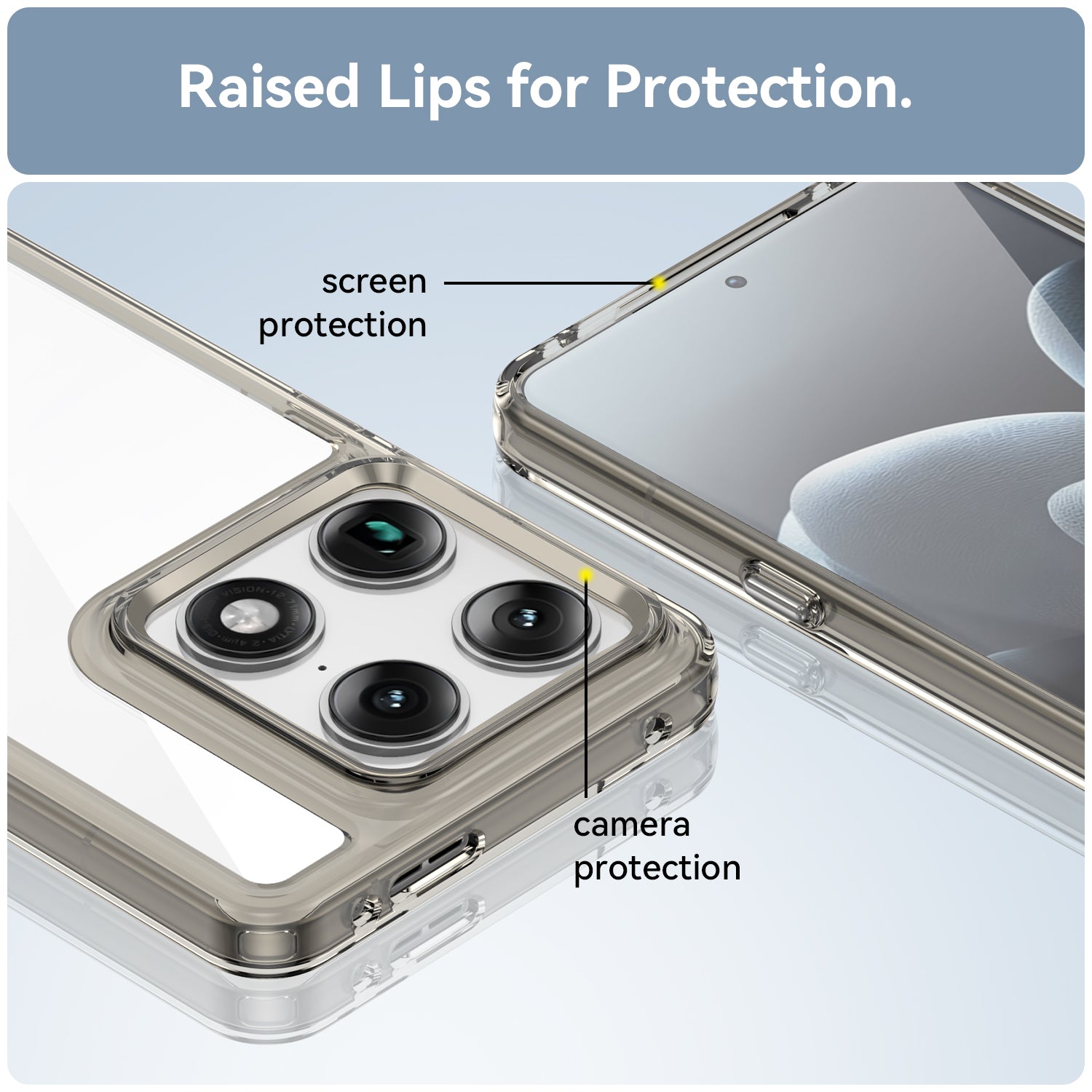 Motorola Signature Soft TPU Bumper Shockproof Cover Case [Clear Grey]