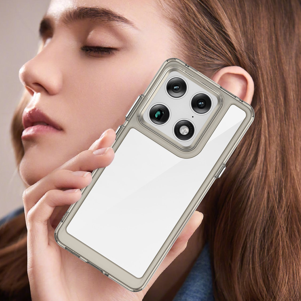 Motorola Signature Soft TPU Bumper Shockproof Cover Case [Clear Grey]