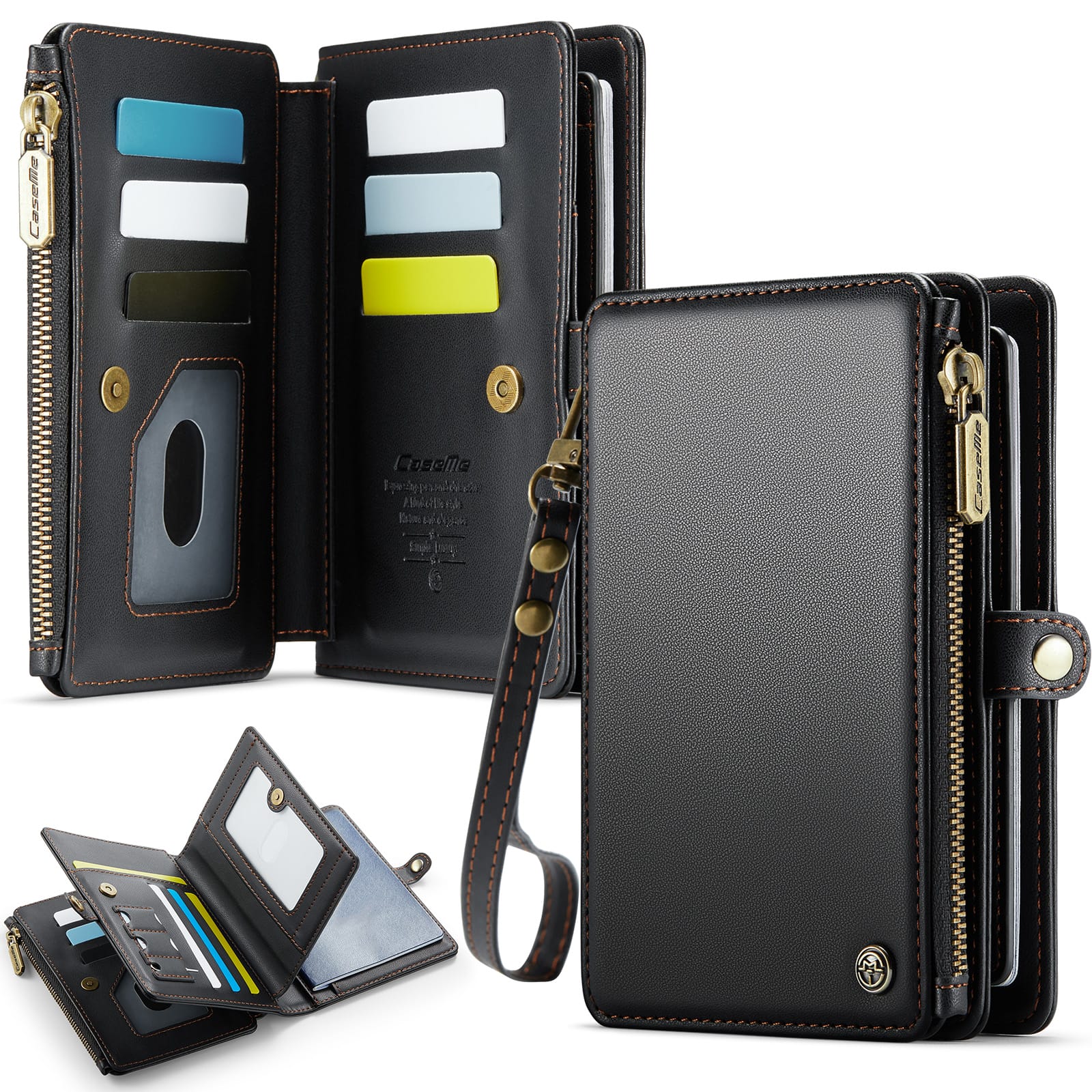 Caseme RFID Blocking Passport Holder Wallet – Leather Travel Organizer [Black]