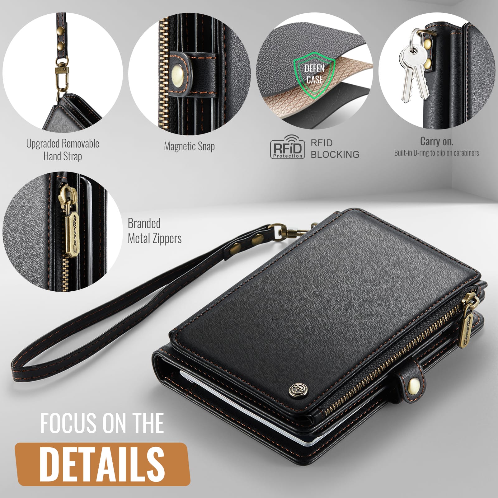 Caseme RFID Blocking Passport Holder Wallet – Leather Travel Organizer [Black]