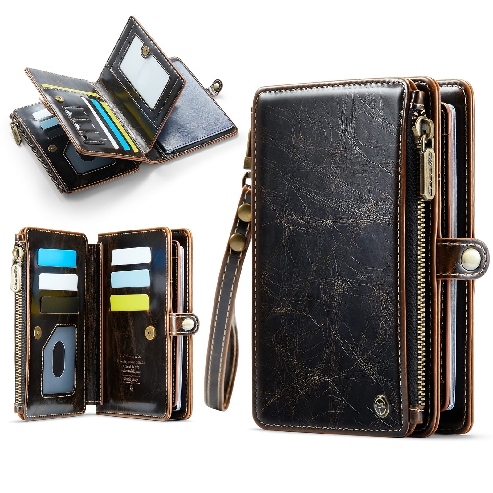 Caseme RFID Blocking Passport Holder Wallet – Leather Travel Organizer [Vintage Brown]