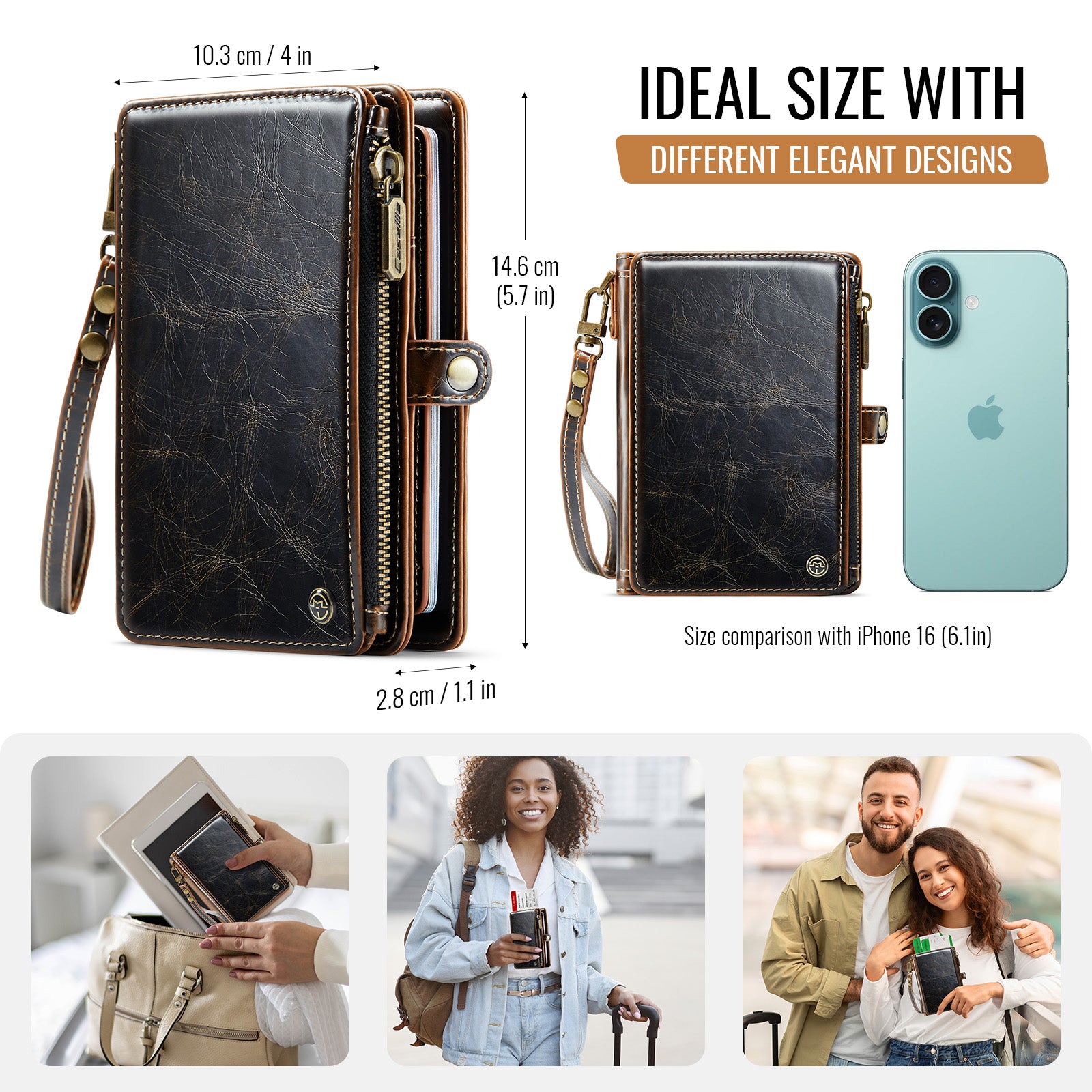 Caseme RFID Blocking Passport Holder Wallet – Leather Travel Organizer [Vintage Brown]