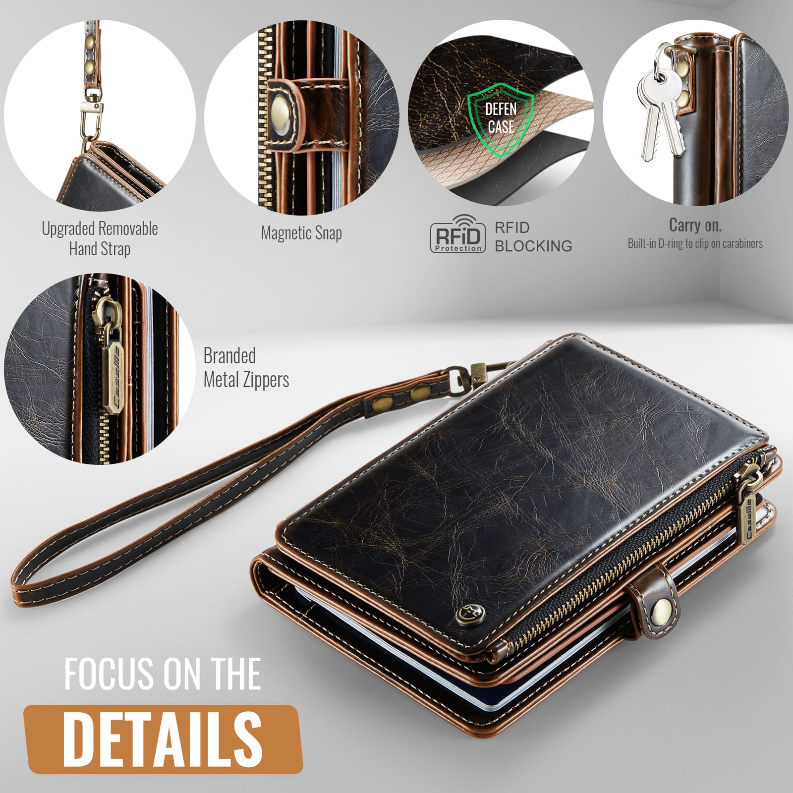 Caseme RFID Blocking Passport Holder Wallet – Leather Travel Organizer [Vintage Brown]